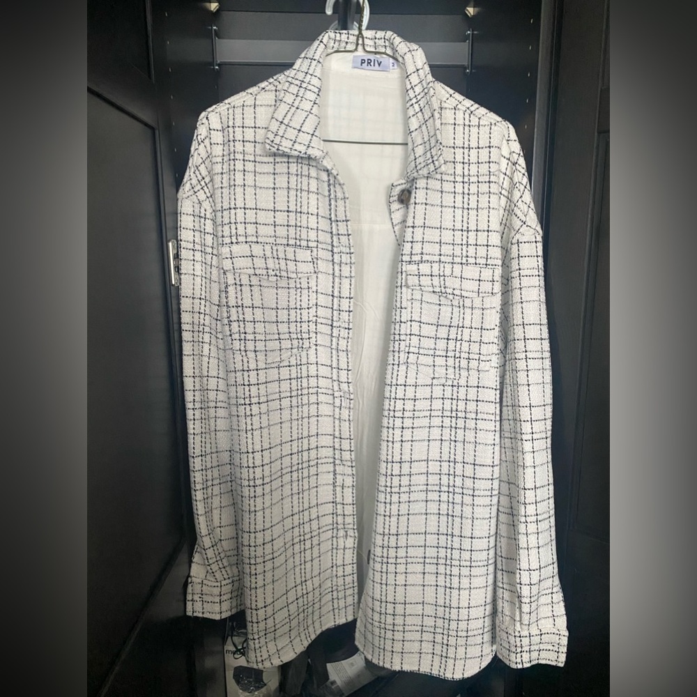 NWOT Priv Bella Mid-Length Plaid Shacket